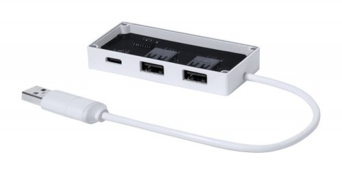 Hevan átlátszó USB hub, fehér