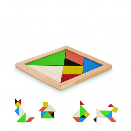 TANGRAM Tangram kirakó játék fából, fa