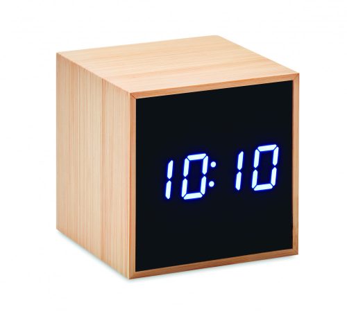 MARA CLOCK LED ébresztőóra bambusz házzal, fa