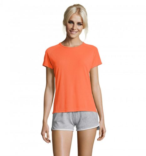 SPORTY WOMEN SPORTY női T-Shirt 140g, neon narancs