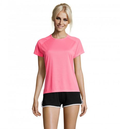 SPORTY WOMEN SPORTY női T-Shirt 140g, neon rózsaszín 2