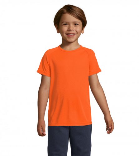 SPORTY KIDS SPORTY gyermek T-Shirt 140g, neon narancs