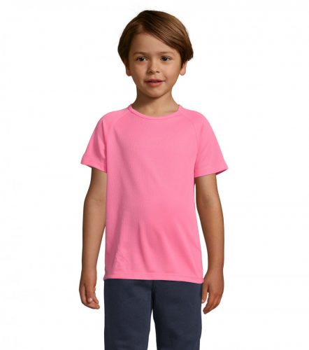 SPORTY KIDS SPORTY gyermek T-Shirt 140g, neon rózsaszín 2